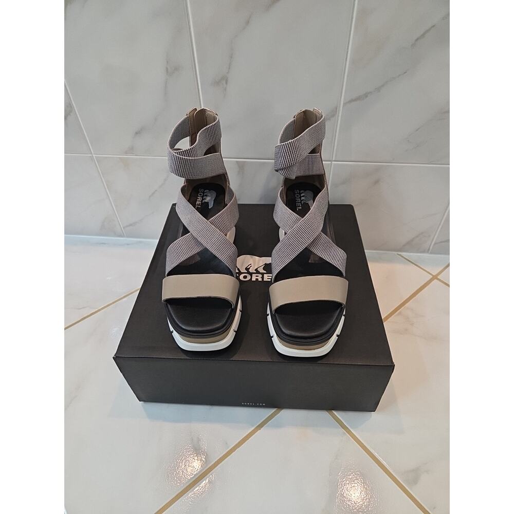 SOREL Joanie III Sport Strap Wedge Leather Sandal Size 7.5